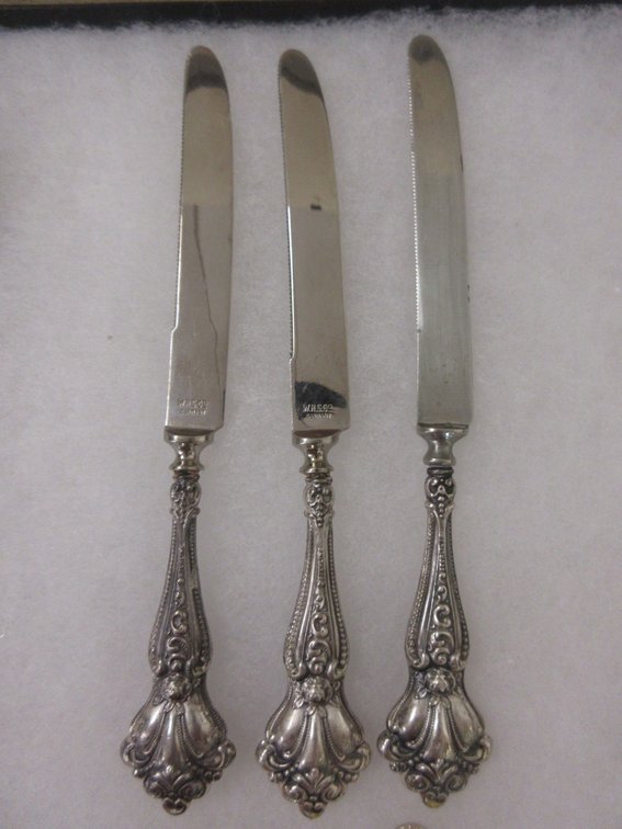 (3) W.H.S,Co. Germany small knives with Sterling silver handles