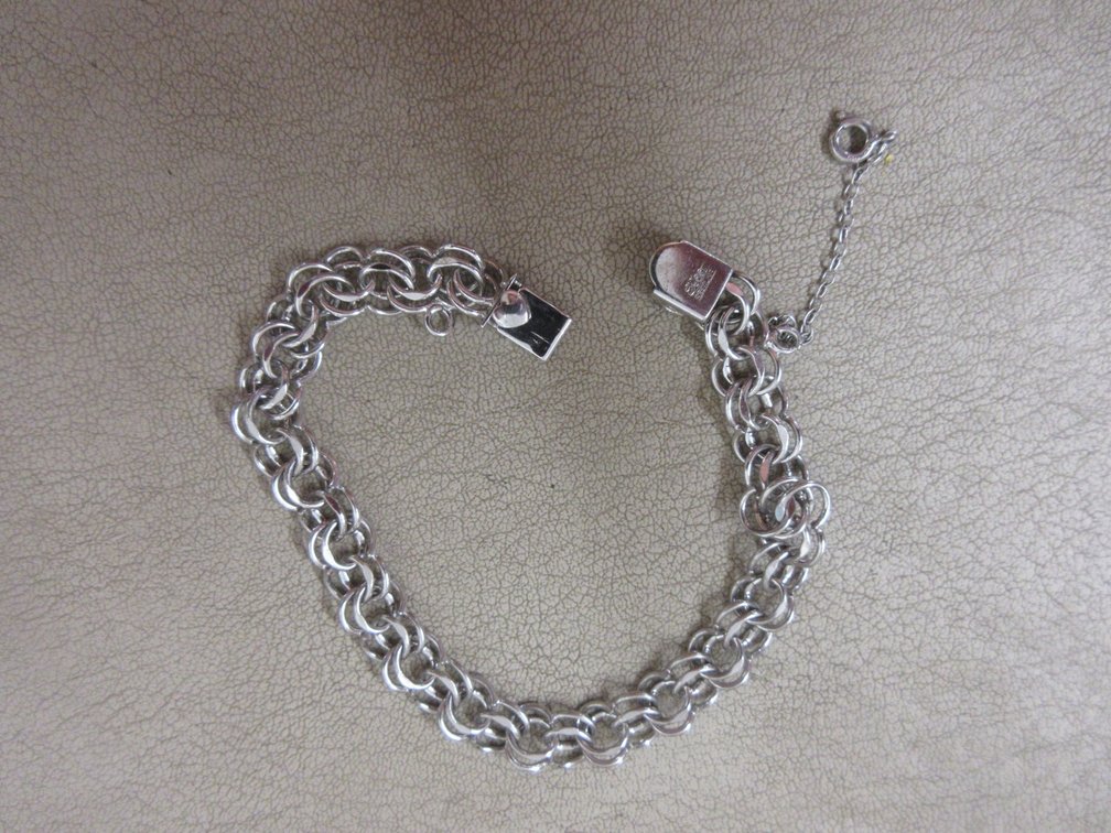 Marked Elco Sterling charm bracelet