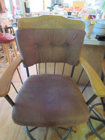 Image for (2) Vintage swivel stools
