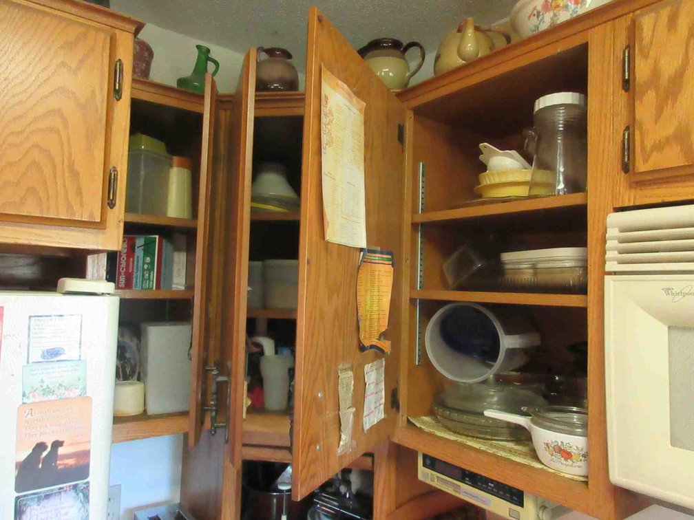 Contents of upper cabinets