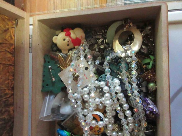 Image for Wood jewelry box with contents