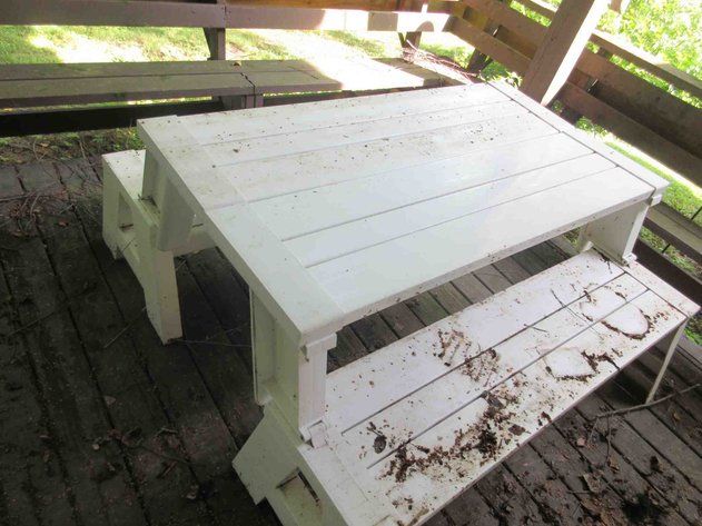 Image for 2-Piece plastic folding picnic table/bench set