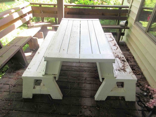 Image for 2-Piece plastic folding picnic table/bench set