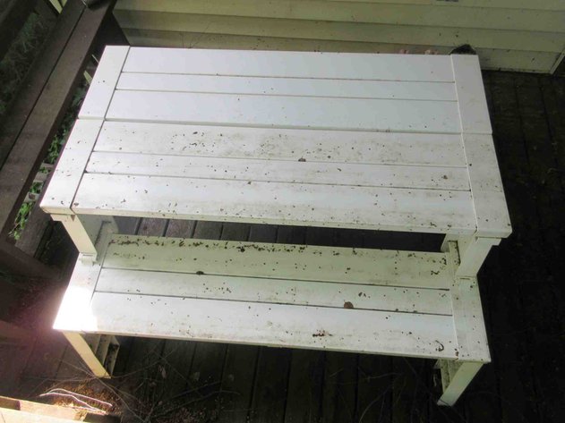 Image for 2-Piece plastic folding picnic table/bench set
