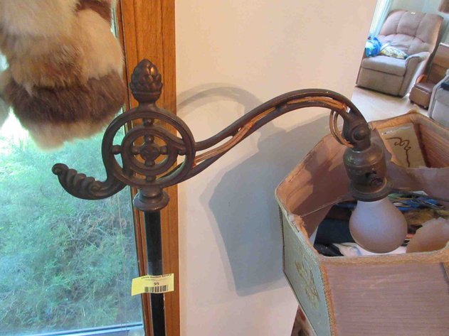 Image for Antique floor bridge lamp with shade