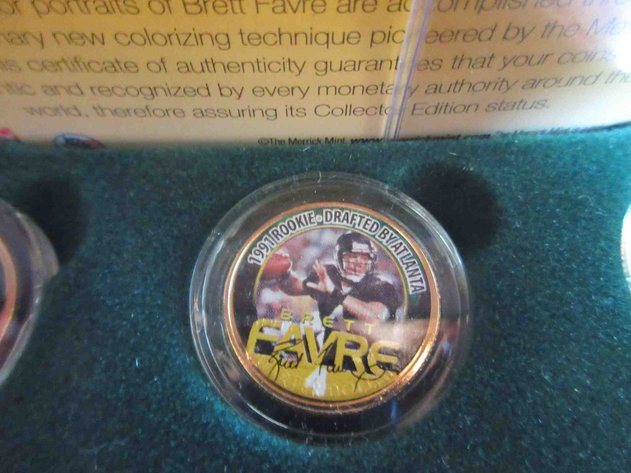 Image for Brett Favre gold plated statehood coin set