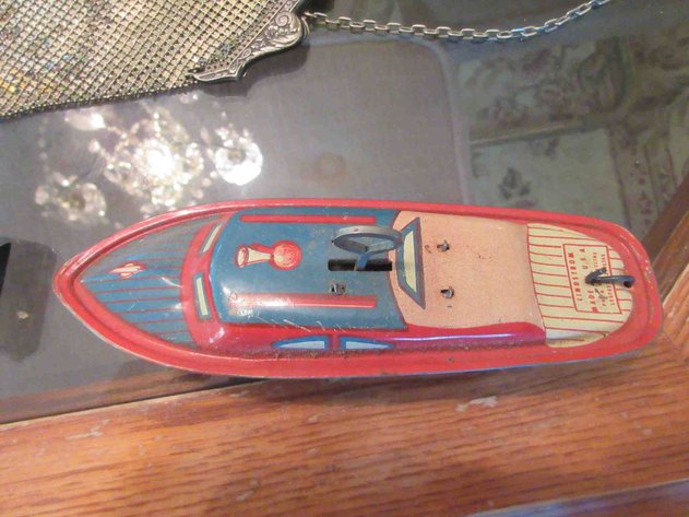 Image for Lindstrom tin litho wind up boat
