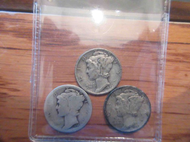 Image for (3) Mercury silver dimes