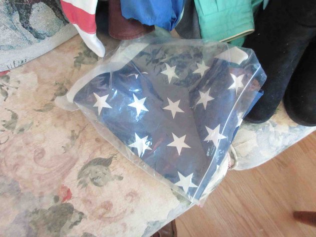 Image for Group of vintage clothing and flag