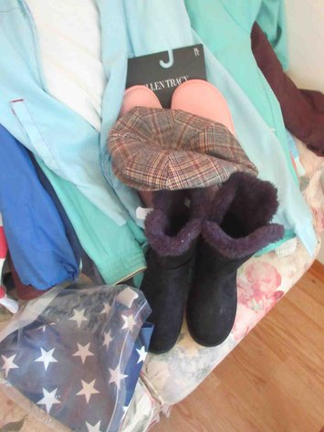 Image for Group of vintage clothing and flag