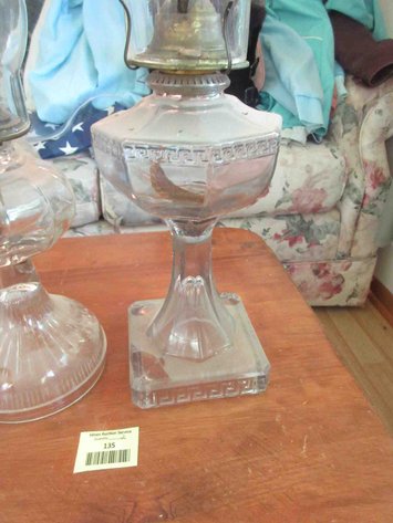 Image for (2) Vintage kerosene lamps with chimneys