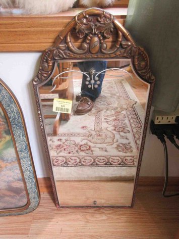 Image for Antique etched wall mirror