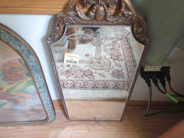 Image for Antique etched wall mirror