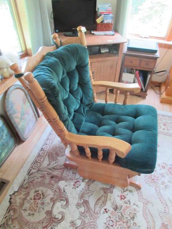 Image for Oak glider rocker with cushion