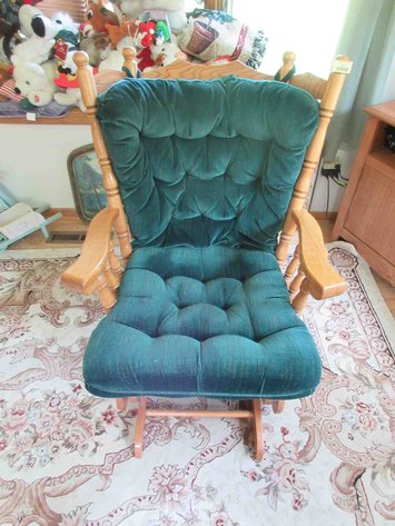 Image for Oak glider rocker with cushion