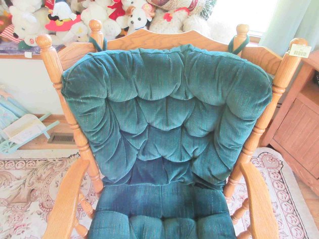 Image for Oak glider rocker with cushion