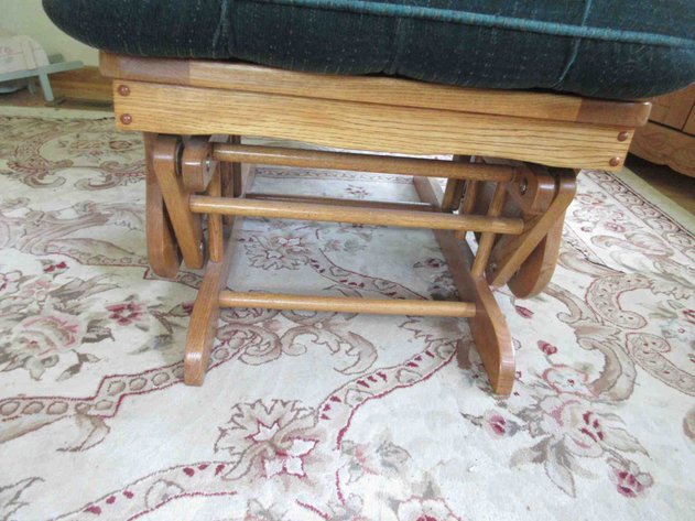 Image for Oak glider rocker with cushion