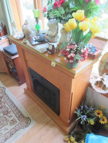 Image for Electric fireplace in pressed wood oak surround