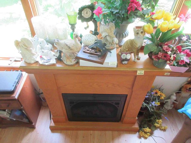 Image for Electric fireplace in pressed wood oak surround