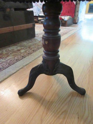Image for Antique organ stool with cast iron base