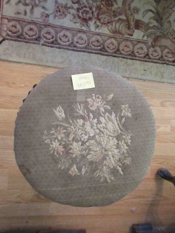 Image for Antique organ stool with cast iron base
