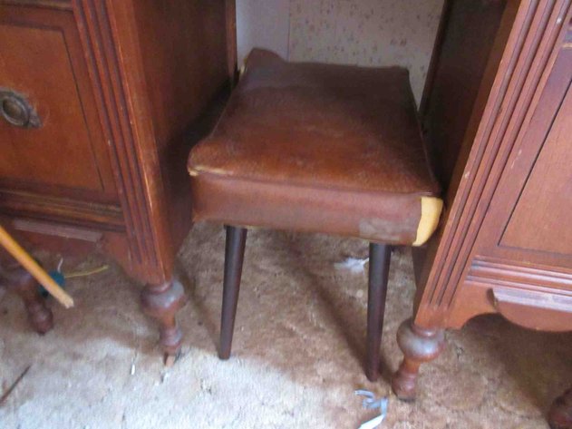 Image for Antique vanity with mirror and stool
