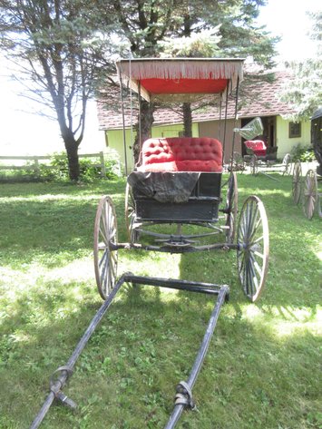 Image for Antique 2-seat horse buggy with single horse pole