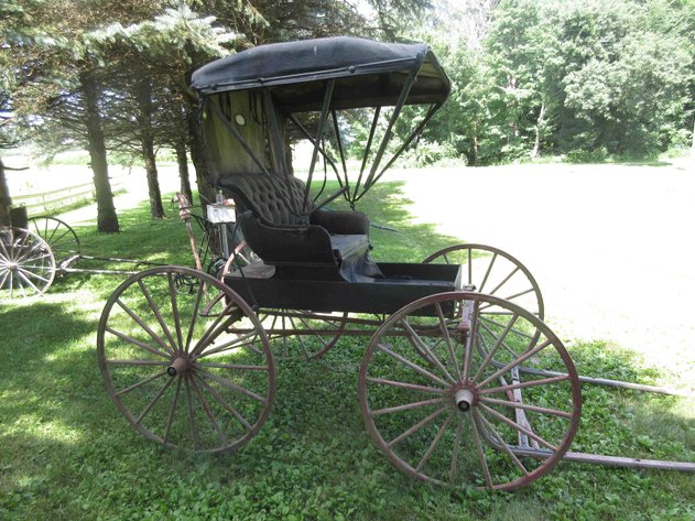 Image for Antique single seat buggy with single horse pole
