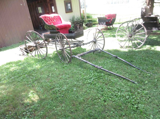 Image for Antique single seat buggy with single horse pole
