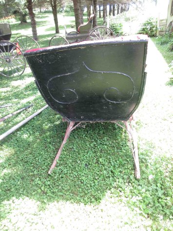 Image for Antique cutter sleigh with single horse pole and bells