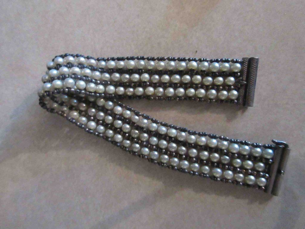Sterling marked bracelet with beads