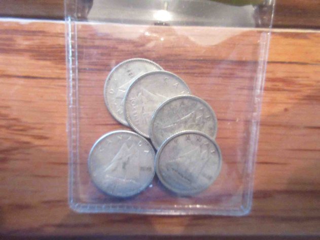 Image for (5) Canada silver dimes