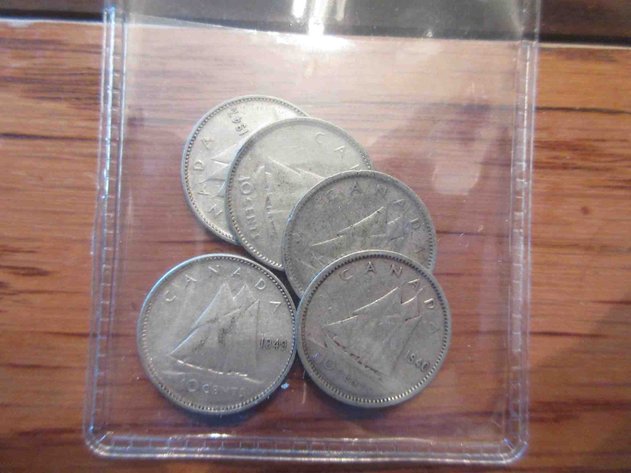 Image for (5) Canada silver dimes