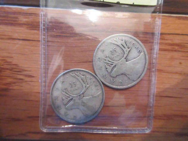Image for (2) Canada silver 25-cents