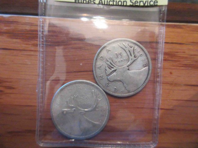 Image for (2) Canada silver 25-cents