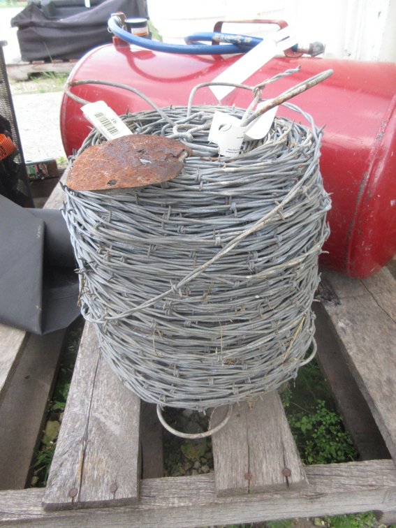 New roll of barb wire