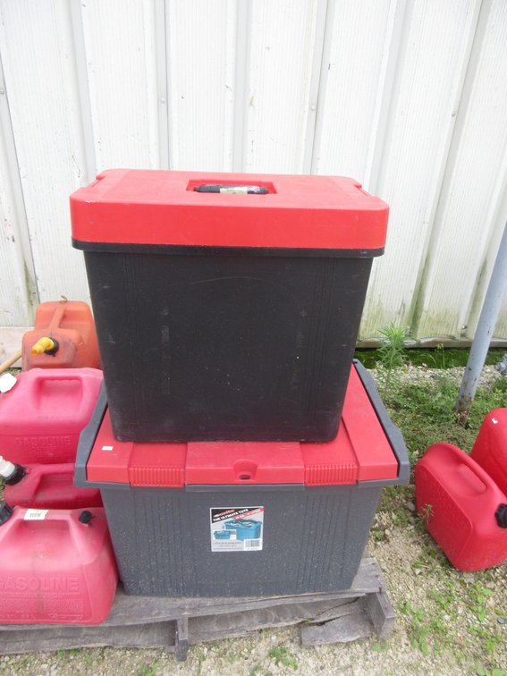 (2) Contico poly work boxes