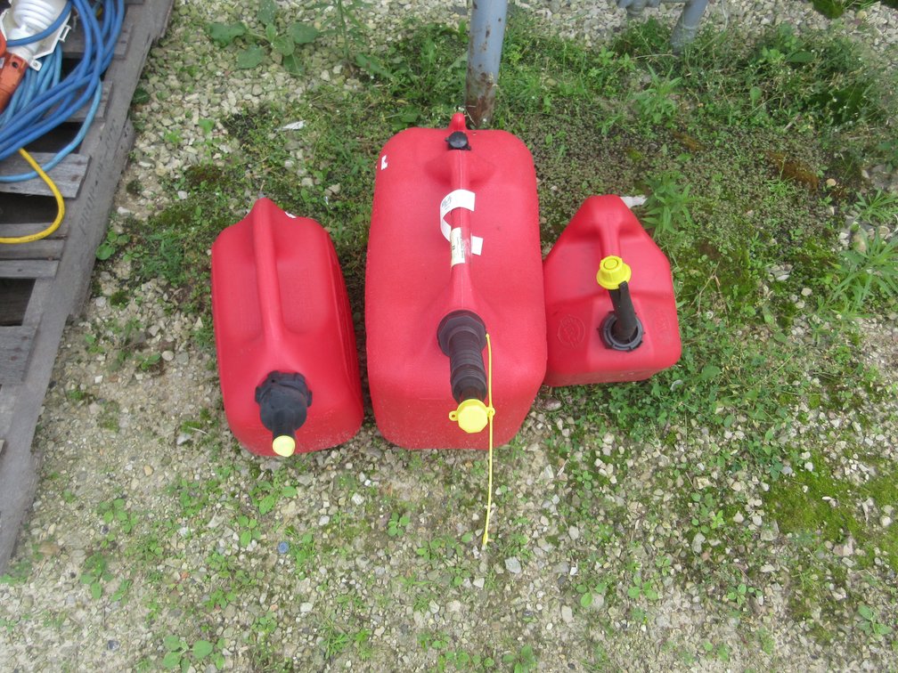 (3) Poly gas cans