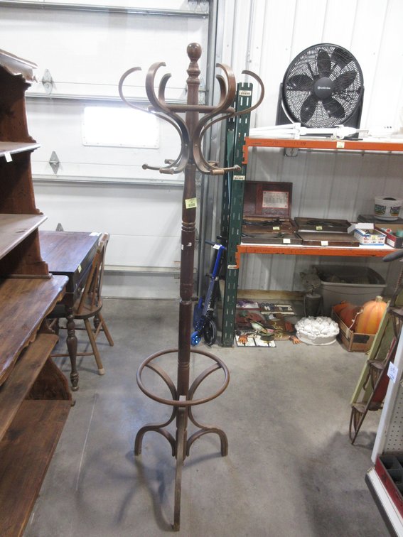 Vintage bent wood coat rack