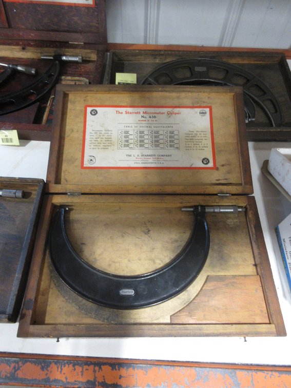 Starrett micrometer in wood case