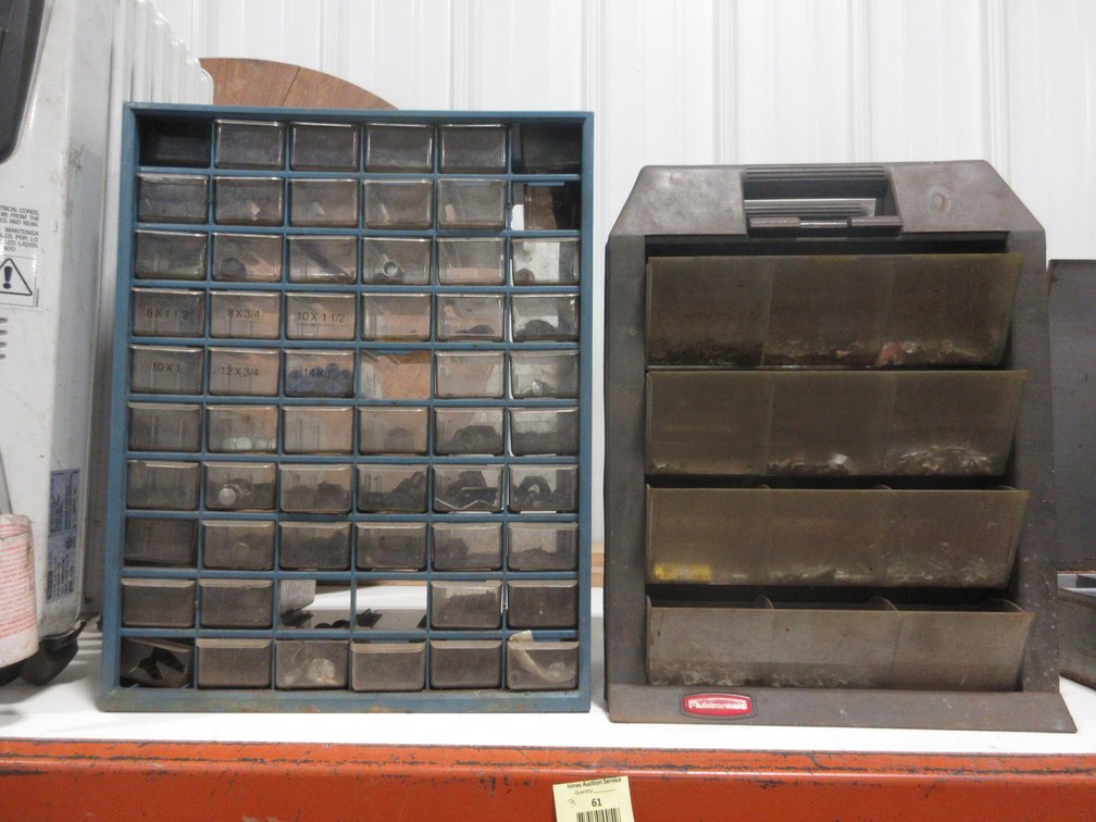 (3) Vintage bolt bins