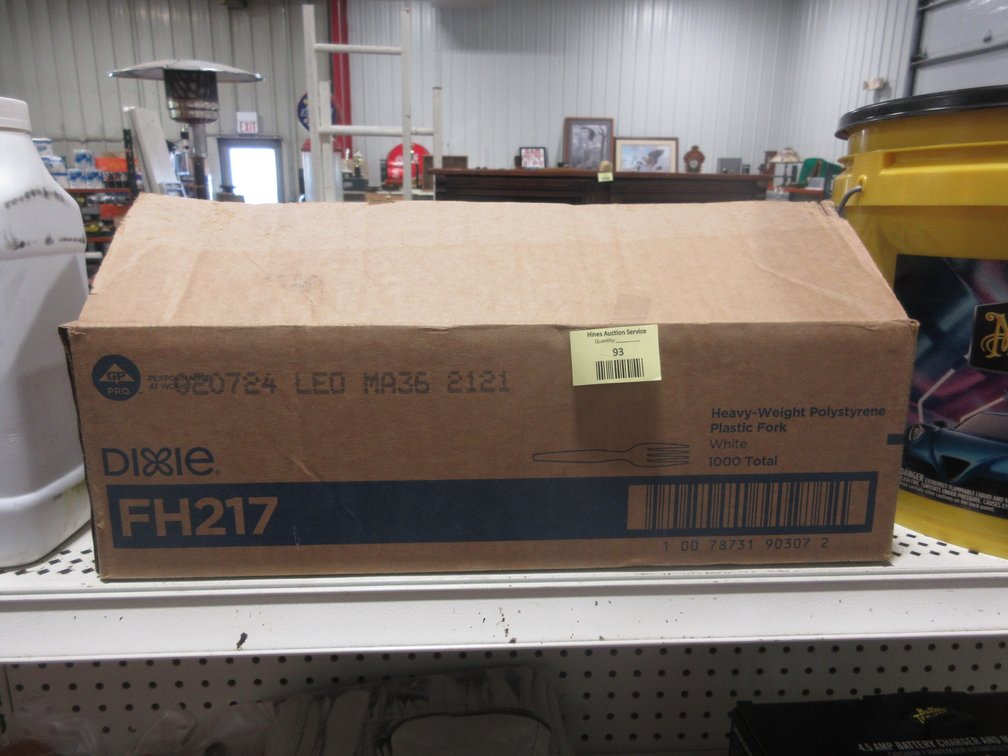 Box of Dixie disposable forks