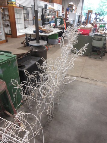Image for (4) Lighted reindeer and a sleigh