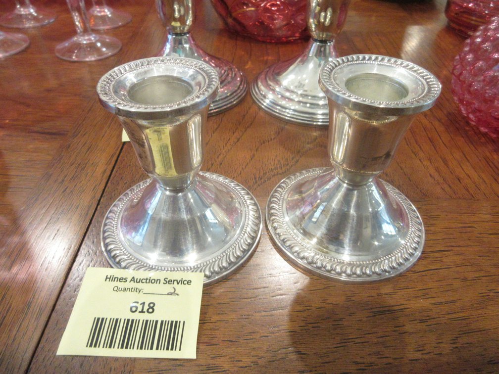 Pair of Duchin sterling silver weighted candlesticks