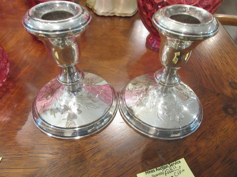 Pair of AMC sterling weighted candlesticks