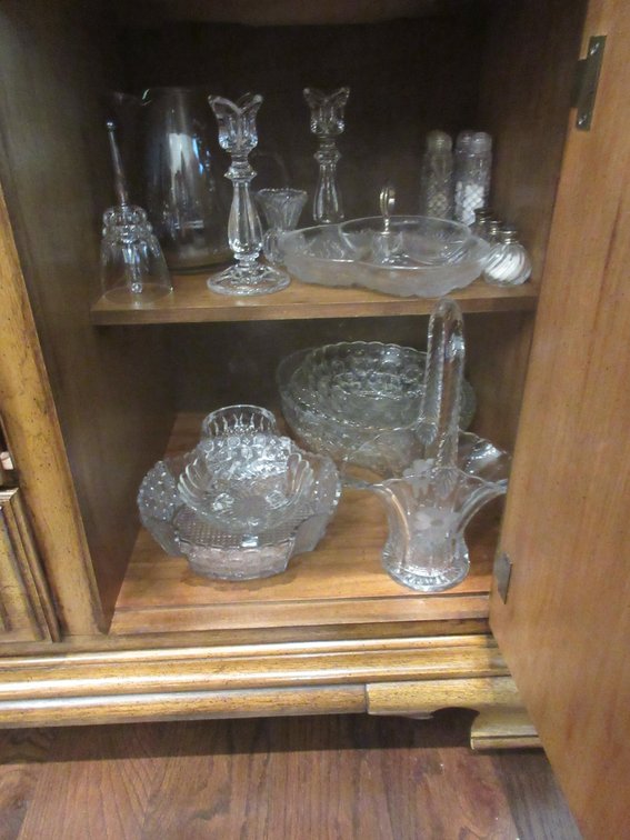 Group of clear and crystal glassware
