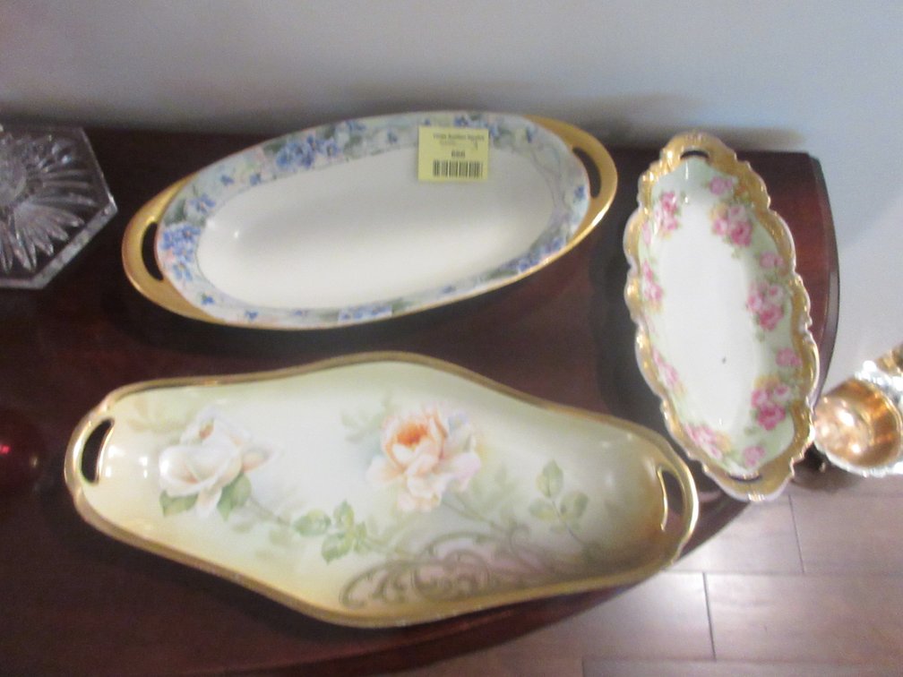 (3) Hand painted vegetable dishes
