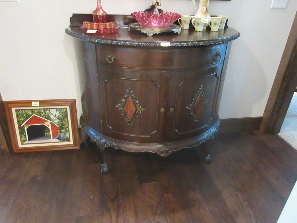 Wood half round cabinet