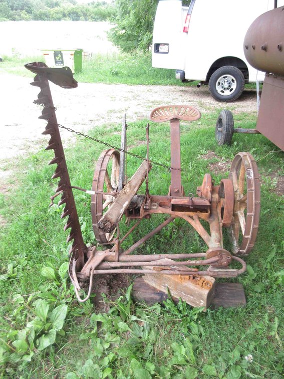 McCormick steel sickle mower yard art