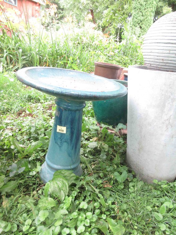 2-Piece pottery bird bath